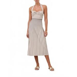 NEW ZIMMERMANN daylight twist midi dress in cream/black